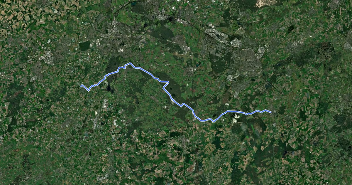 Маршрут Schelde-Rheinroute - 04 - Rijsbergen - Hilvarenbeek на спутниковом снимке