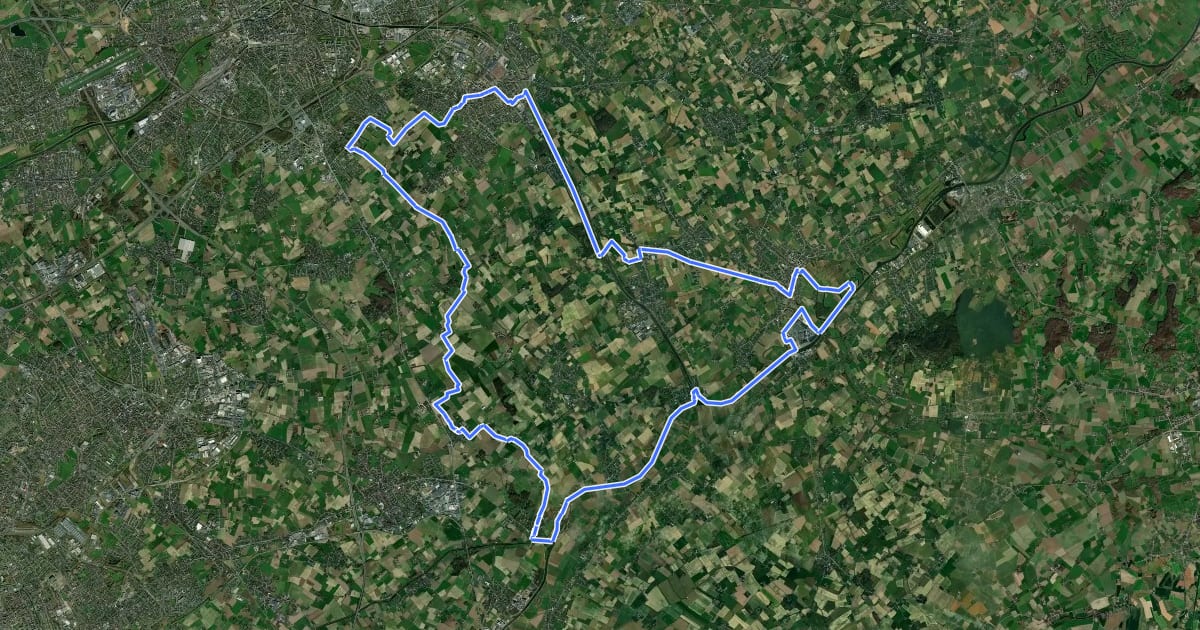 Маршрут Scheldefietsroute на спутниковом снимке