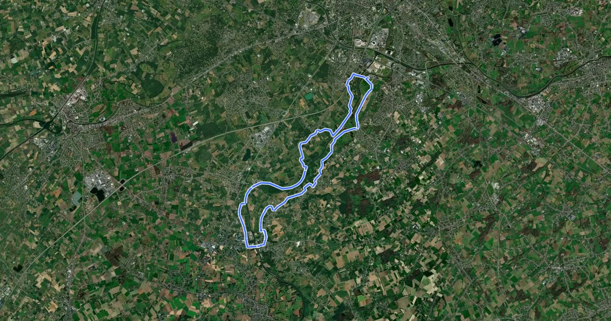 Маршрут Scheldevalleiroute 1 на спутниковом снимке