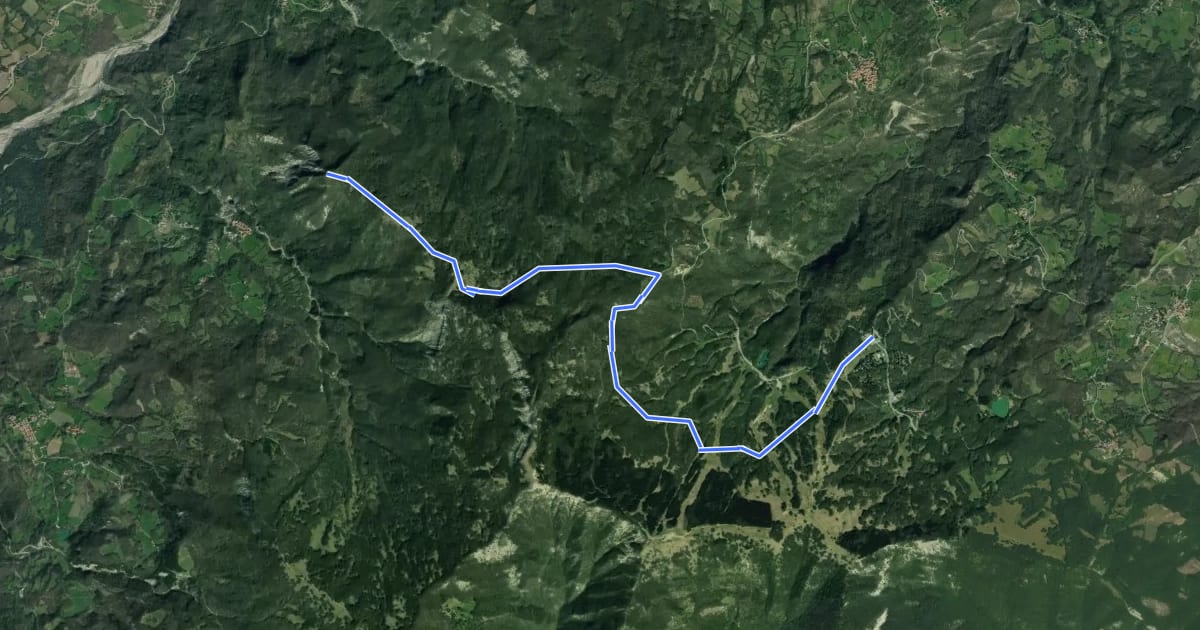 Маршрут Schia - Monte Nocellara - Groppo D'Agna на спутниковом снимке