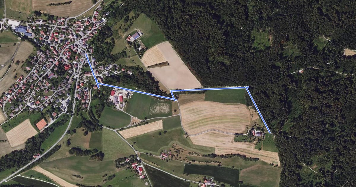 Маршрут Schienen Forsthaus - Hof Ferdinandslust на спутниковом снимке