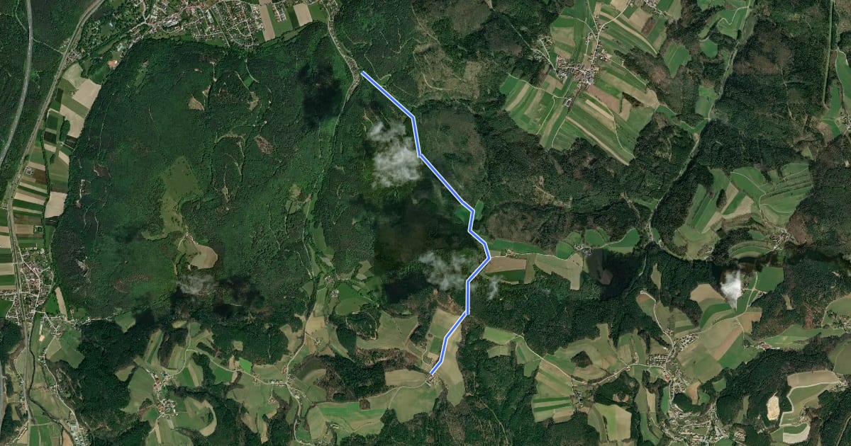 Маршрут Schiltern (Bachgrabenweg) - Arzberg - Stanghof на спутниковом снимке