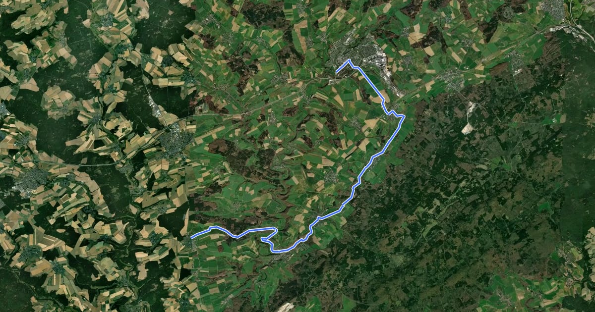Маршрут Schinderhannes Soonwald Radweg на спутниковом снимке