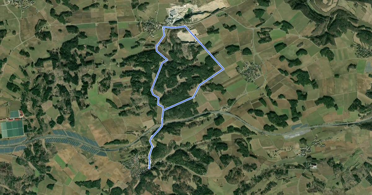 Маршрут Schirradorf Rundwanderweg 1 на спутниковом снимке