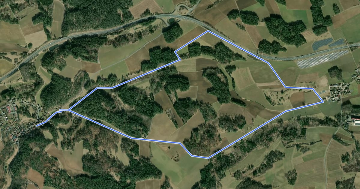 Маршрут Schirradorf Rundwanderweg 3 на спутниковом снимке