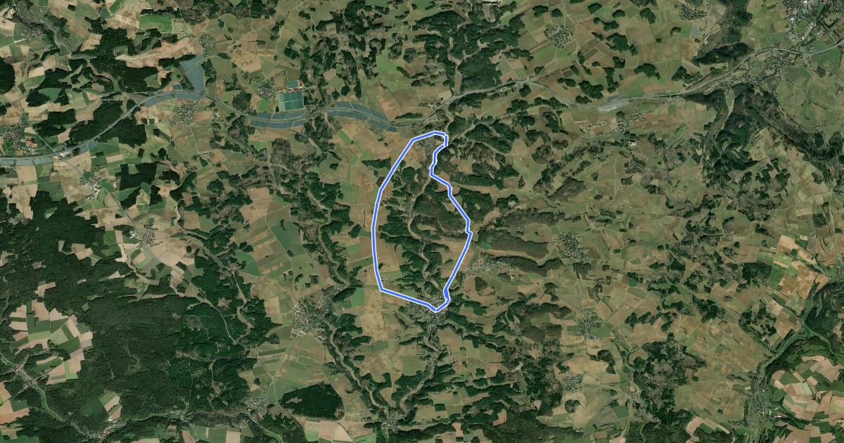 Маршрут Schirradorf Rundwanderweg 4 на спутниковом снимке