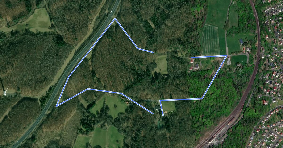 Маршрут Schlüchtern Wanderweg SLÜ5 на спутниковом снимке