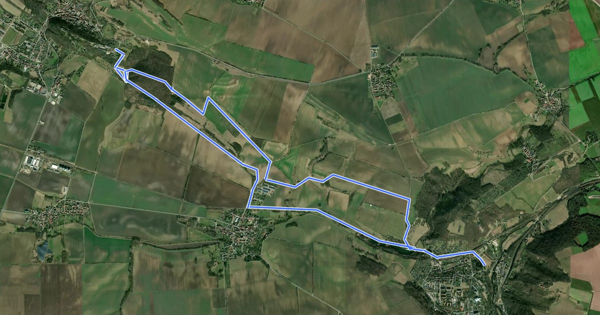 Маршрут Schlachtfelder Bad Sulza на спутниковом снимке