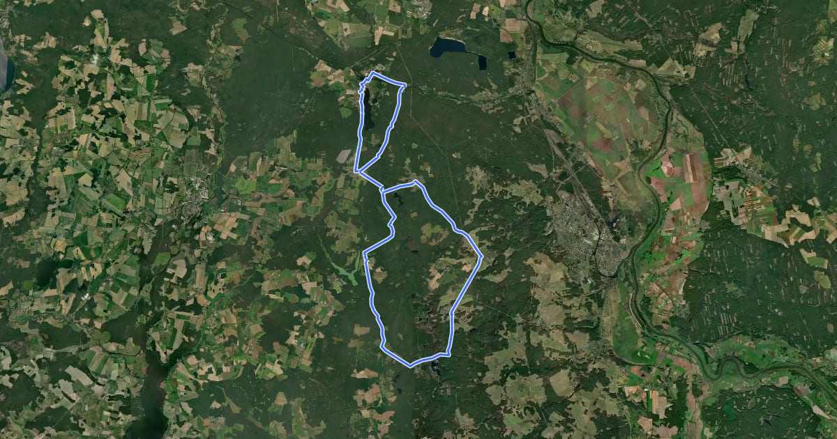 Маршрут Schlaubetal-Radtour на спутниковом снимке