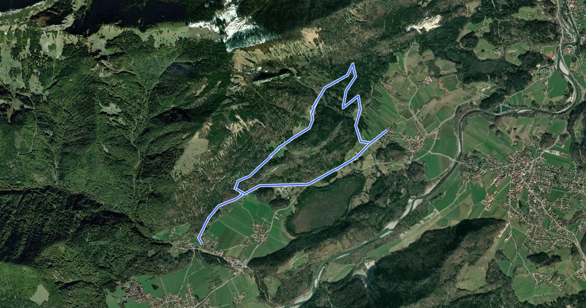 Маршрут Schlechinger Wanderweg 61 на спутниковом снимке