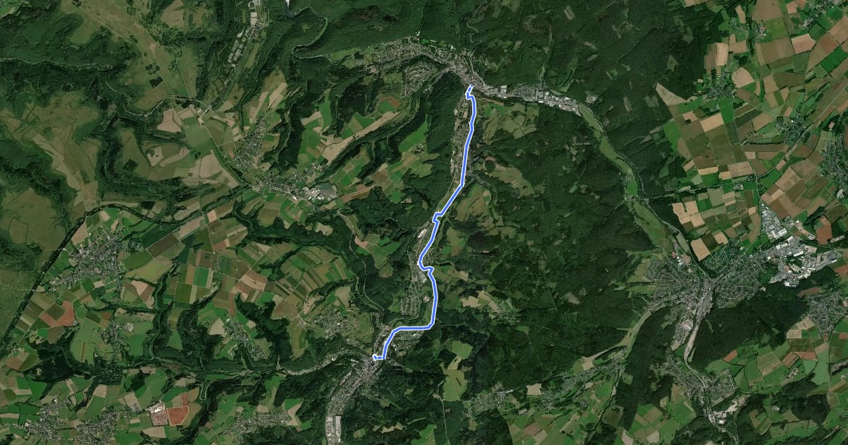 Маршрут Schleiden (02) - Gemünd (30) на спутниковом снимке