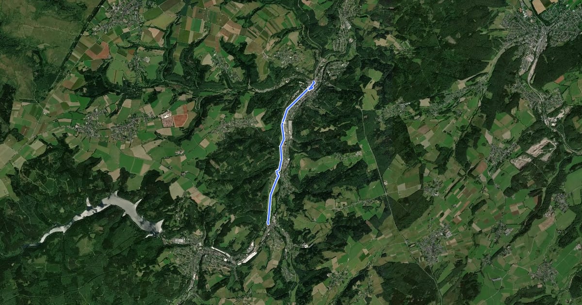 Маршрут Schleiden (41) - Hellenthal (46) на спутниковом снимке