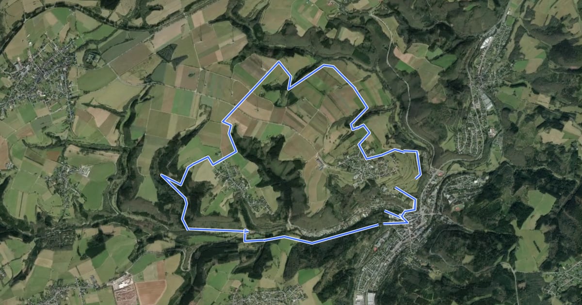 Маршрут Schleiden Wanderweg 6 на спутниковом снимке