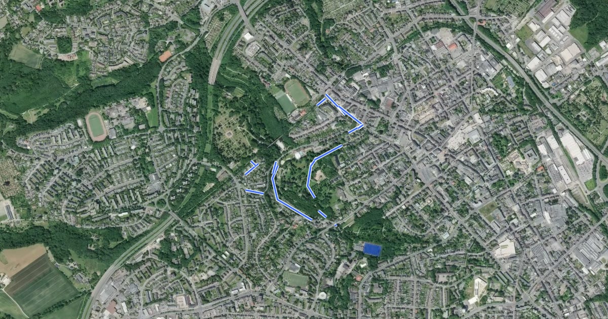 Маршрут Schleife Herminghauspark на спутниковом снимке