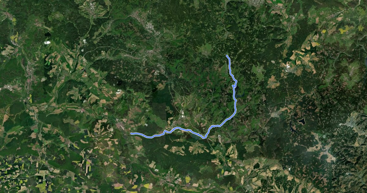 Маршрут Schleusetal-Radweg на спутниковом снимке