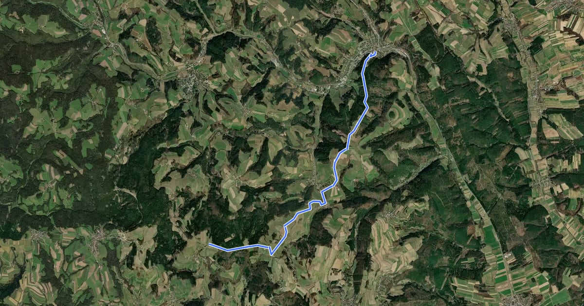Маршрут Schloßbergweg Kirchschlag - Habich (Richtung Hutwisch) на спутниковом снимке
