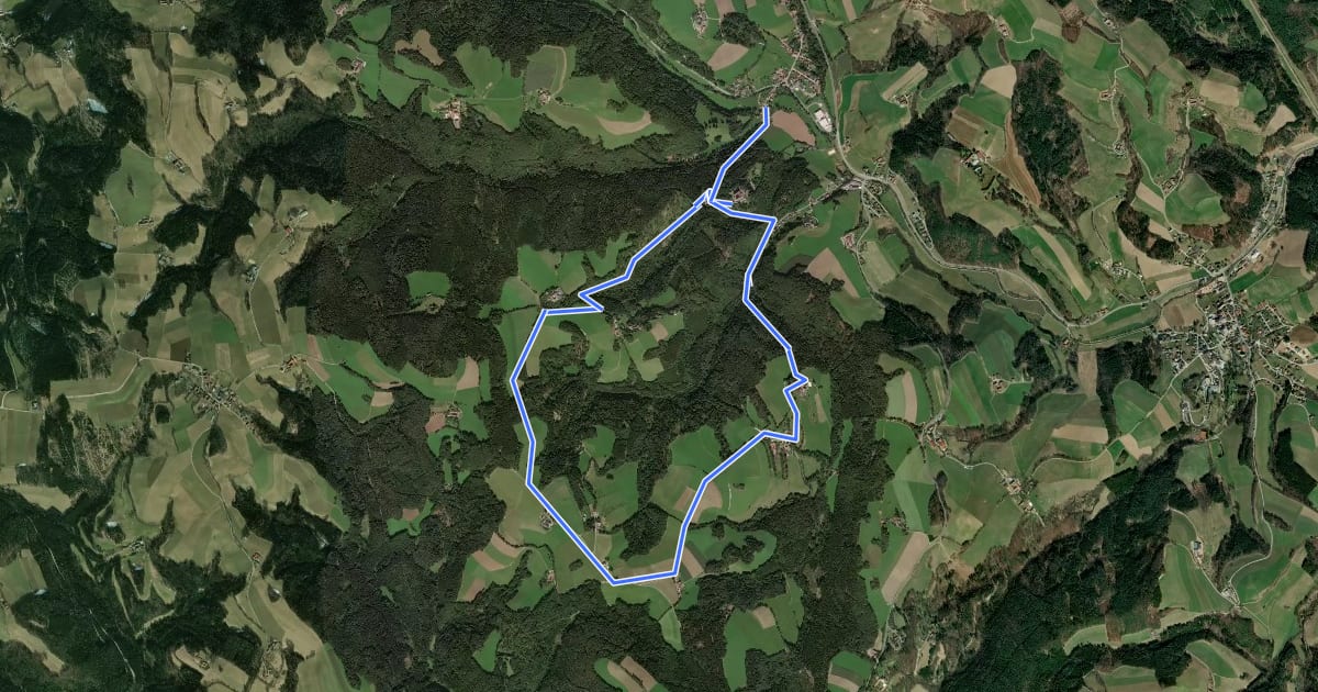 Маршрут Schloß Krumbach - Hosien Rundwanderweg на спутниковом снимке