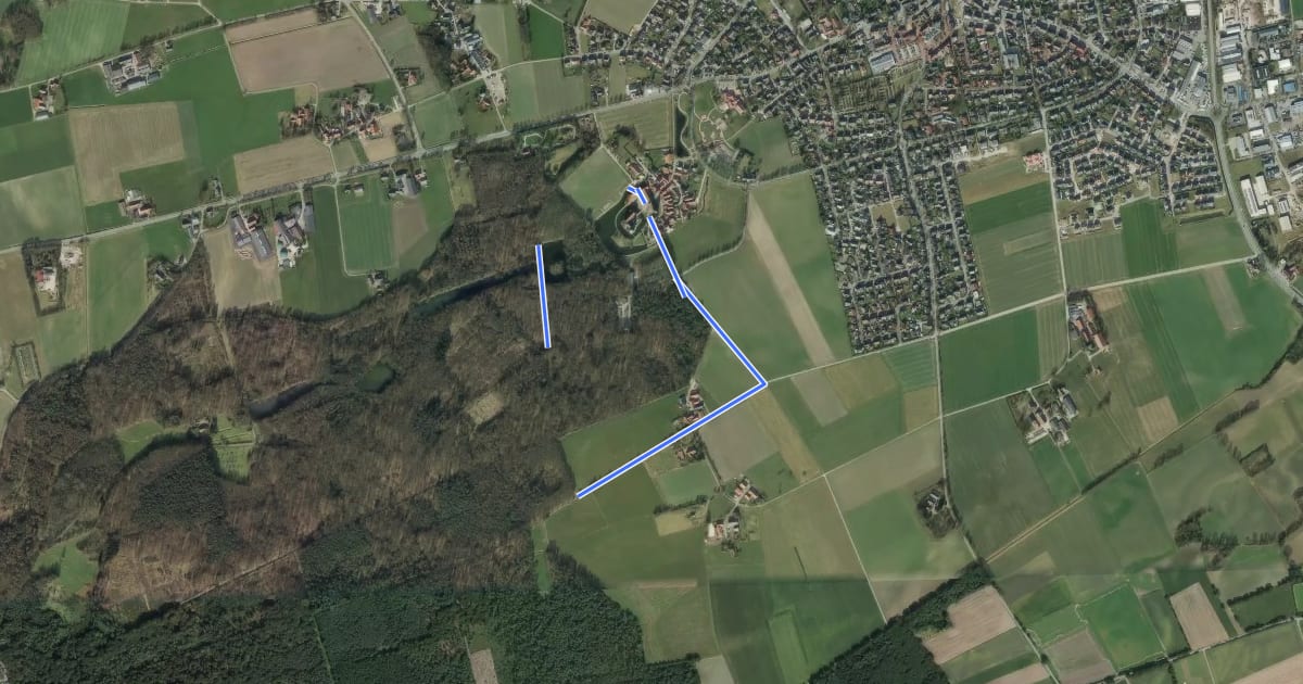 Маршрут Schloß Raesfeld Rundweg A2 на спутниковом снимке