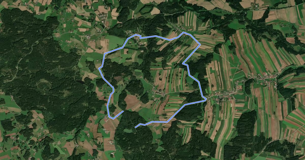 Маршрут Schloß Rosenau Rundwanderweg на спутниковом снимке