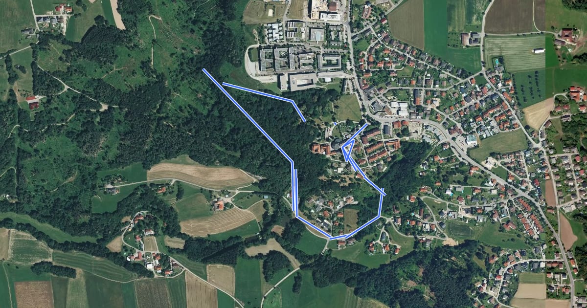 Маршрут Schloss-Rundweg (52) на спутниковом снимке