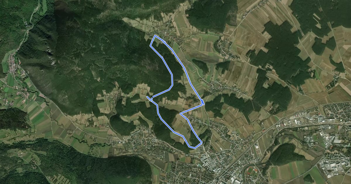 Маршрут Schlosserei Reiterer Runde "Flatz Runde" (bei Ternitz) на спутниковом снимке