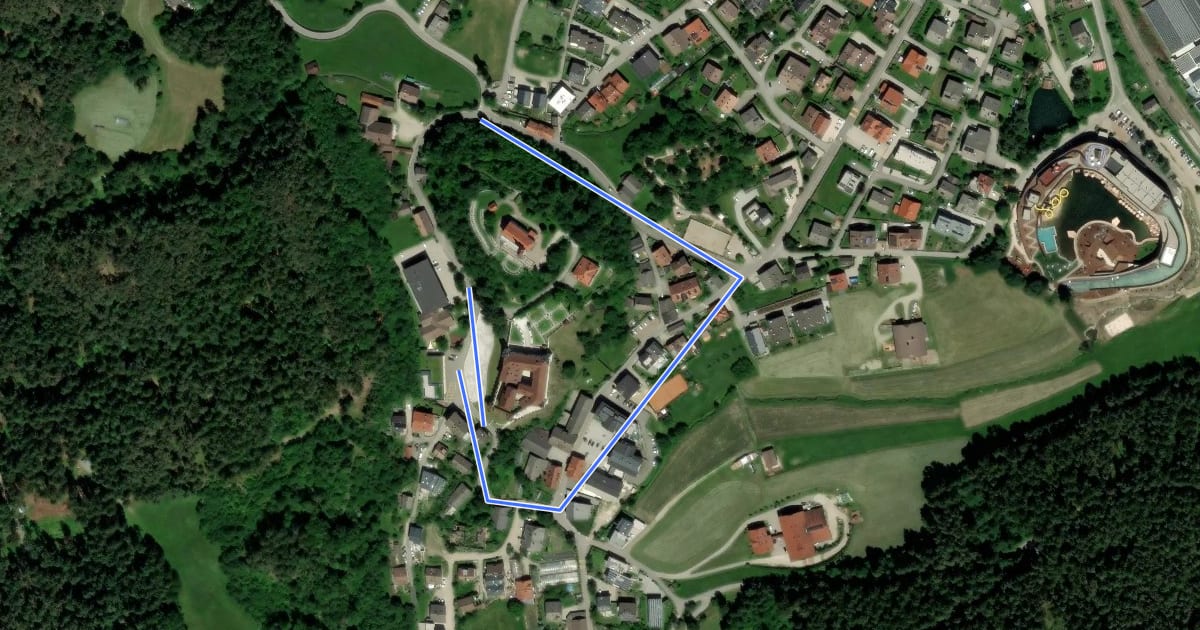 Маршрут Schlossweg на спутниковом снимке