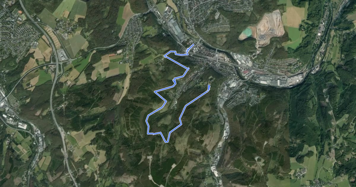 Маршрут Schlossweg Hohenlimburg на спутниковом снимке