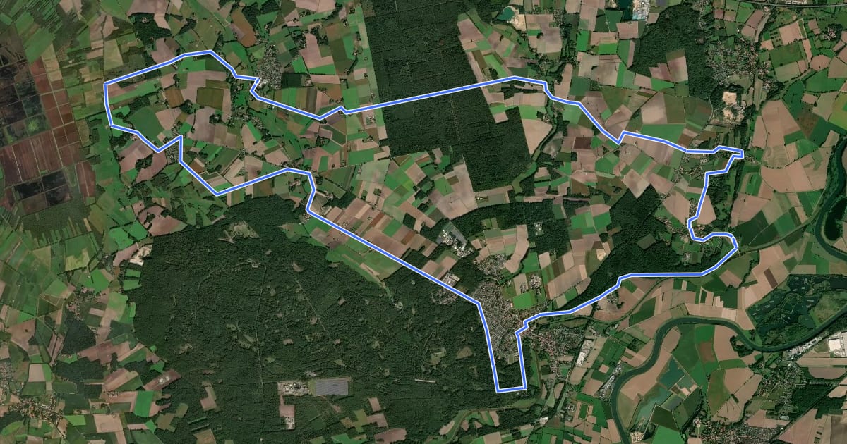 Маршрут Schlucht und Heide rund um Liebenau на спутниковом снимке