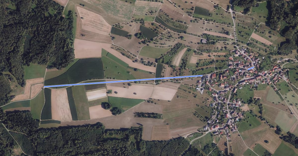 Маршрут Schluckacker - Nordschwaben Oberdorf на спутниковом снимке