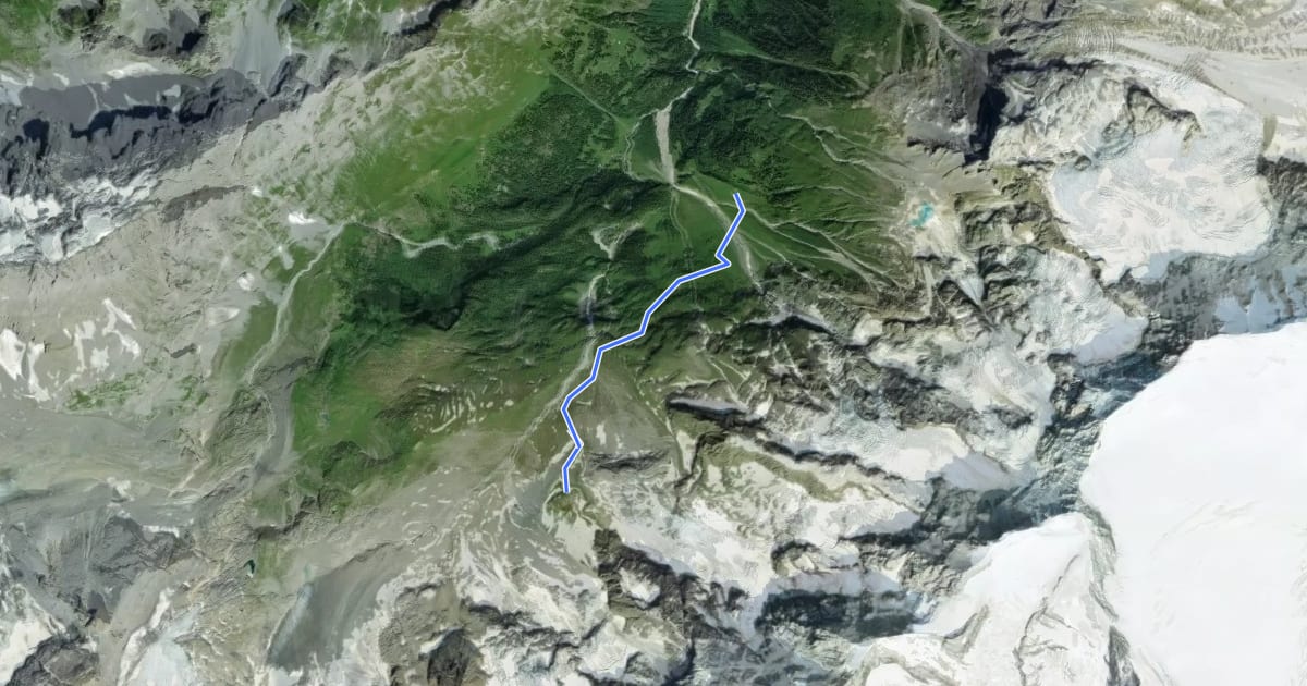 Маршрут Schmadrihütte - Schwand на спутниковом снимке