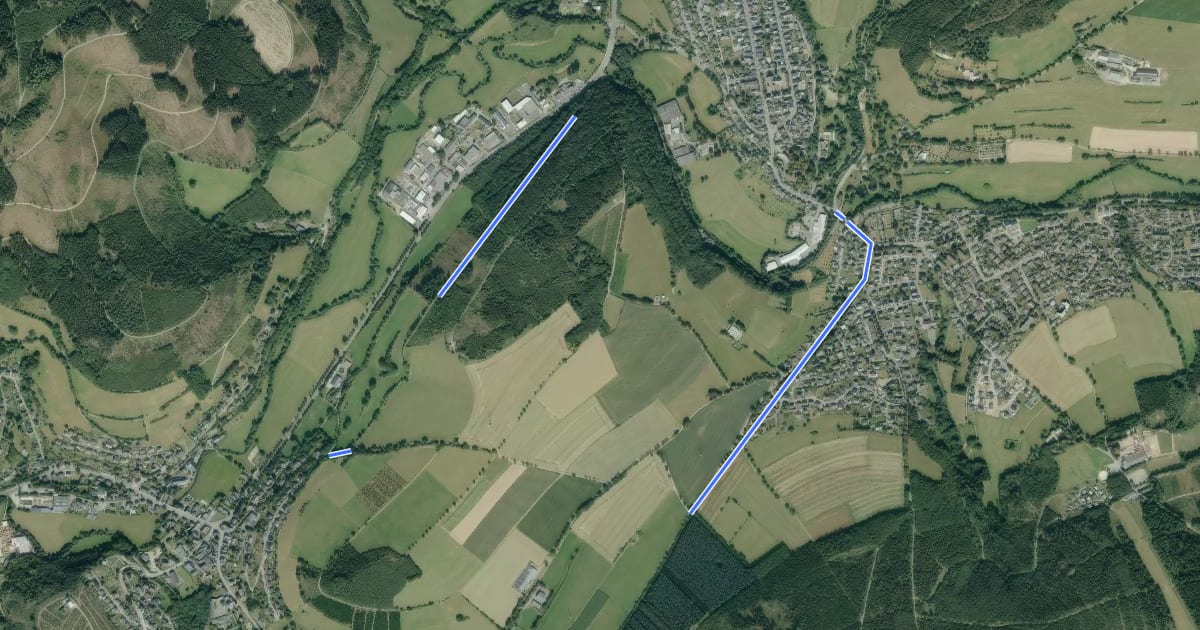 Маршрут Schmallenberg Rundweg S1 на спутниковом снимке