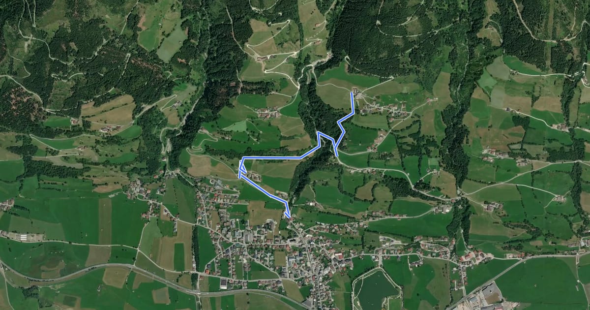 Маршрут Schmetterlingslehrweg Uttendorf на спутниковом снимке