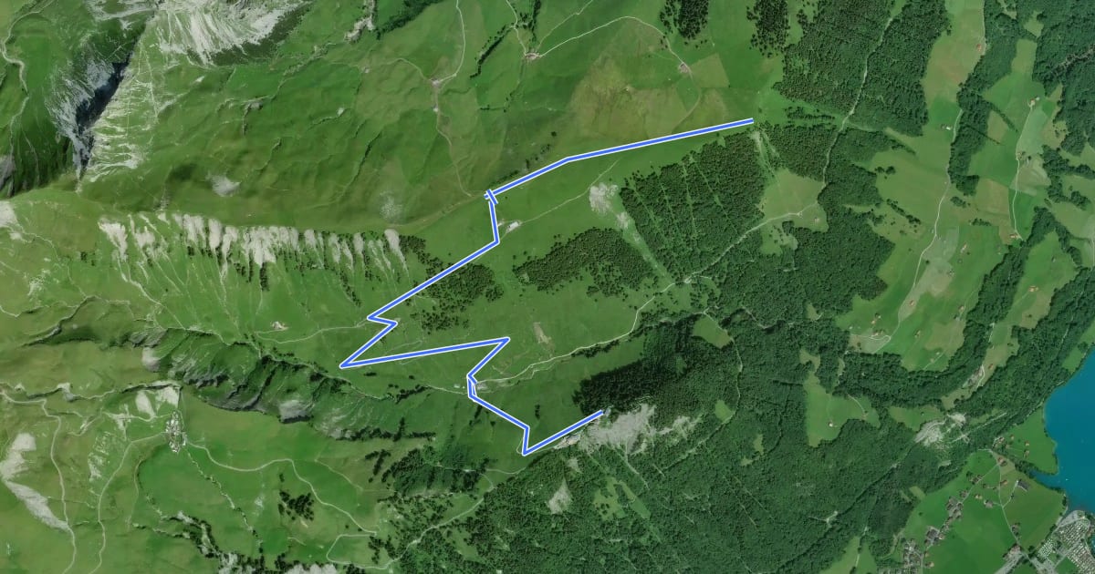 Маршрут Schmetterlingspfad Lungern на спутниковом снимке
