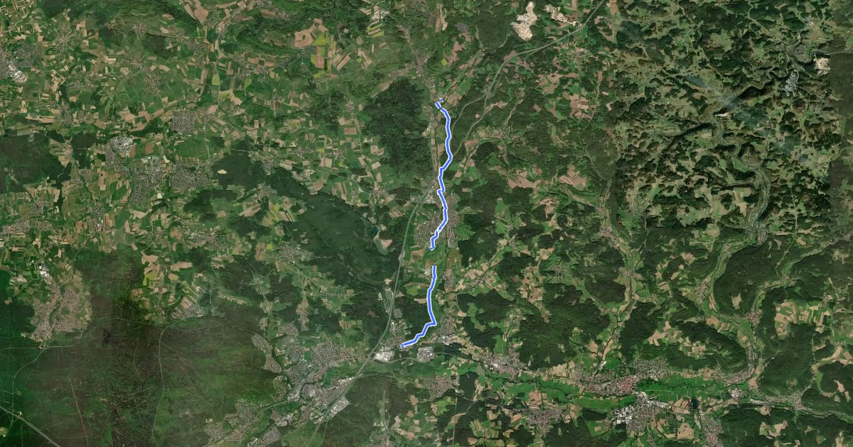 Маршрут Schnaittachtalwanderweg на спутниковом снимке