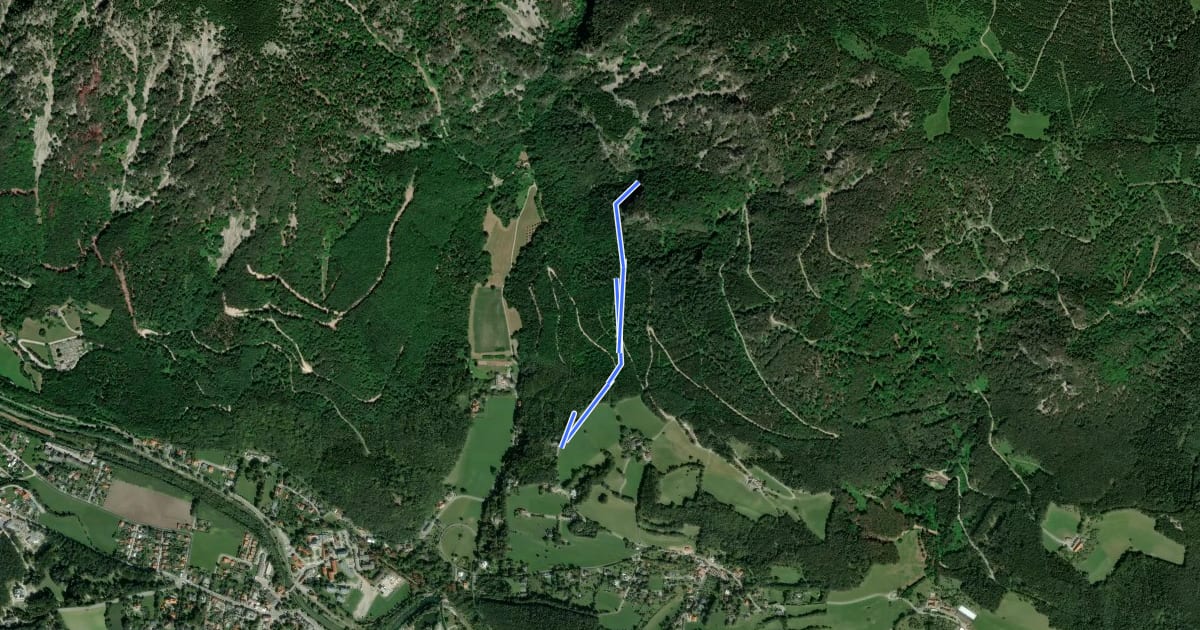 Маршрут Schneedörfl - Kammerwandgrotte на спутниковом снимке
