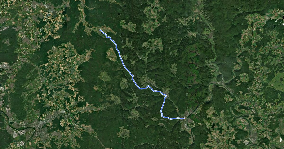 Маршрут Schneewittchenweg, Stadt Lohr a. M. на спутниковом снимке