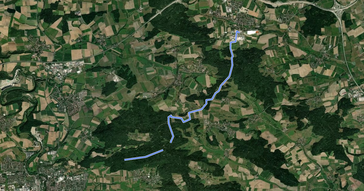 Маршрут Schnelldorf - Crailsheim на спутниковом снимке