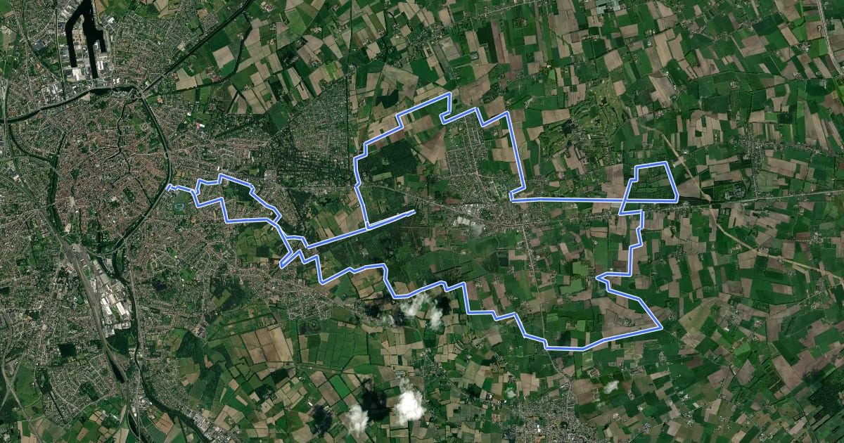 Маршрут Schobbejaksroute (Rode Lus) на спутниковом снимке