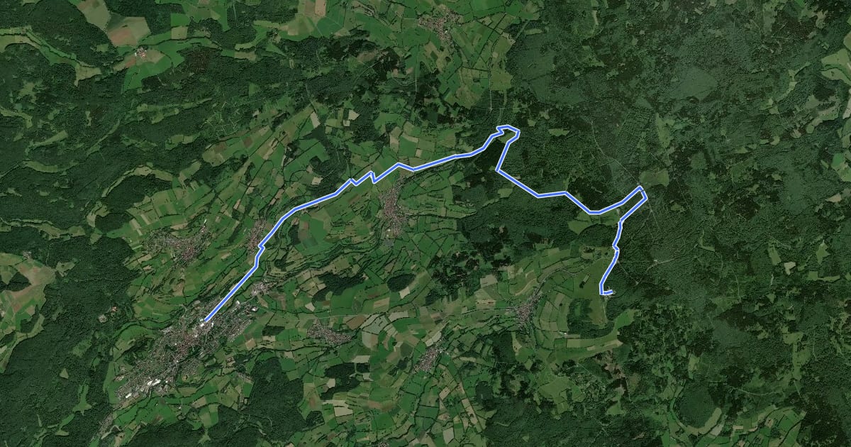 Маршрут Schotten - Route 3 на спутниковом снимке