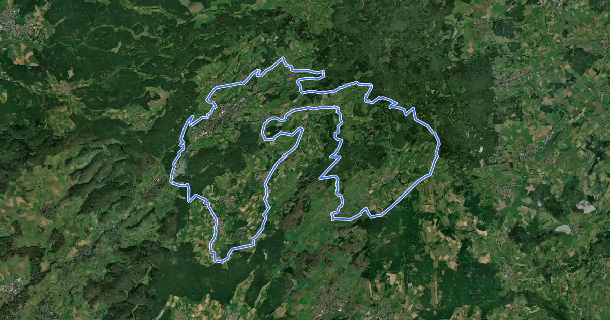 Маршрут Schottener Runde über Stausee на спутниковом снимке