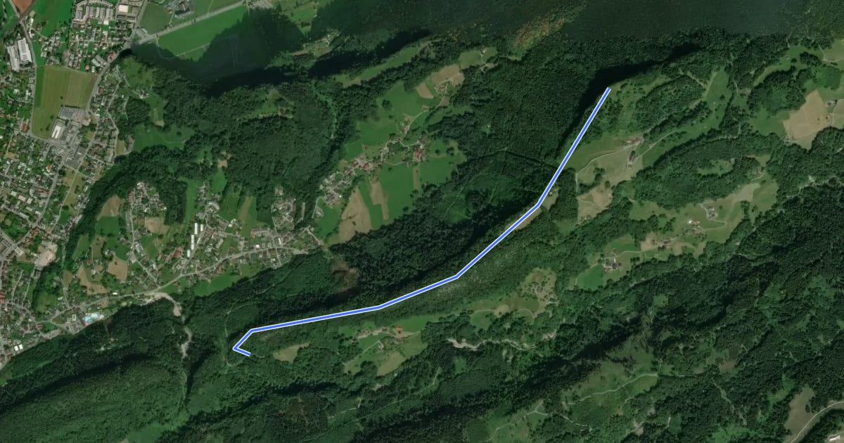 Маршрут Schreckweg на спутниковом снимке