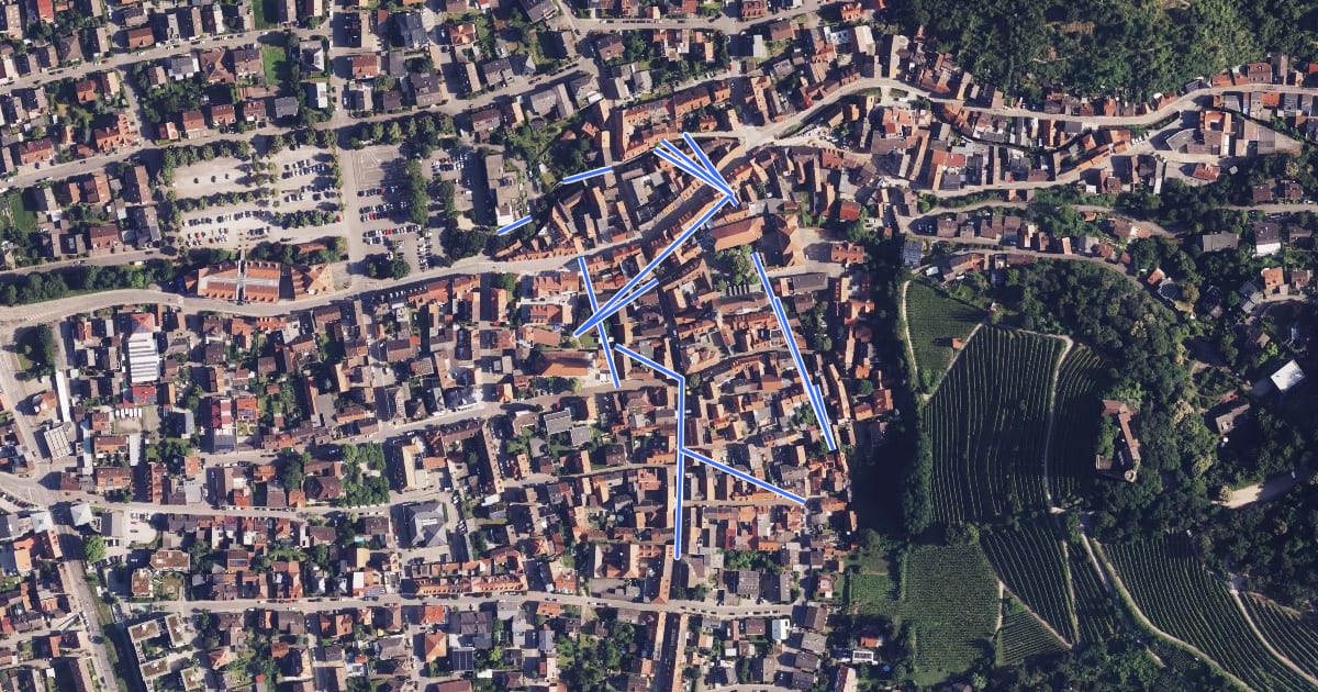 Маршрут Schriesheimer Altstadtrundweg на спутниковом снимке