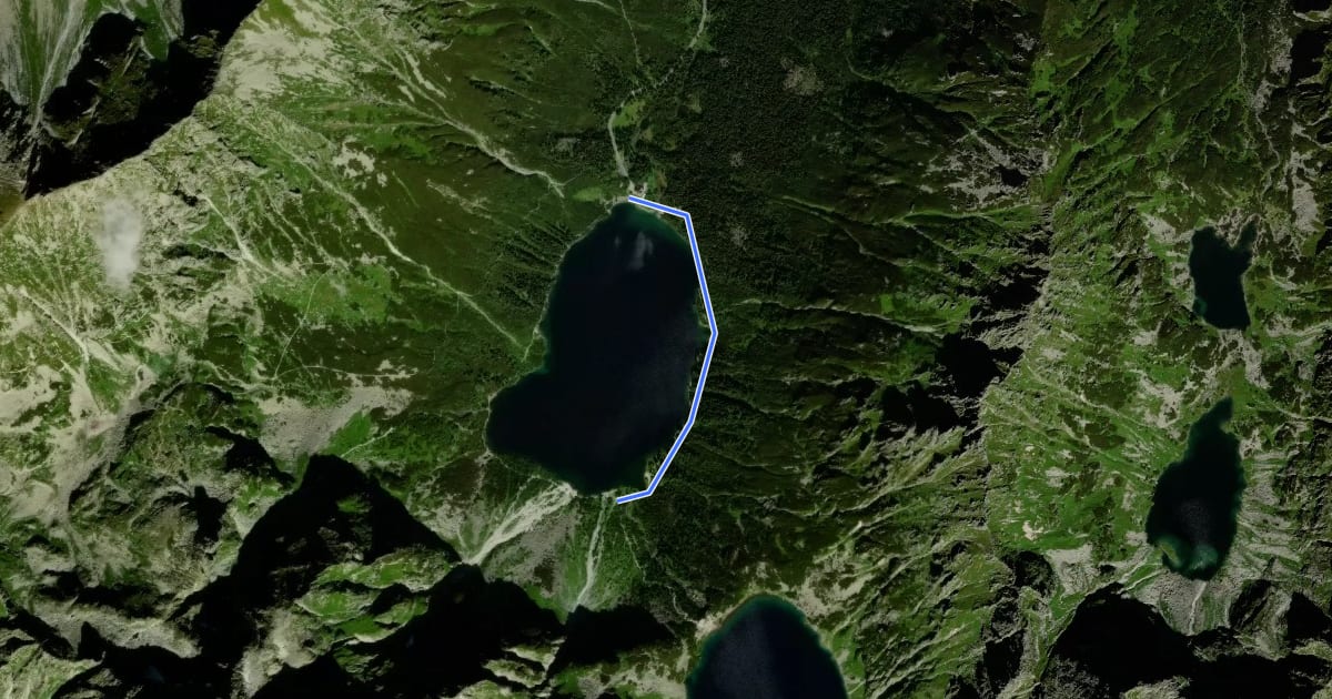 Маршрут Schronisko PTTK przy Morskim Oku - Morskie Oko (odcinek wschodni) на спутниковом снимке