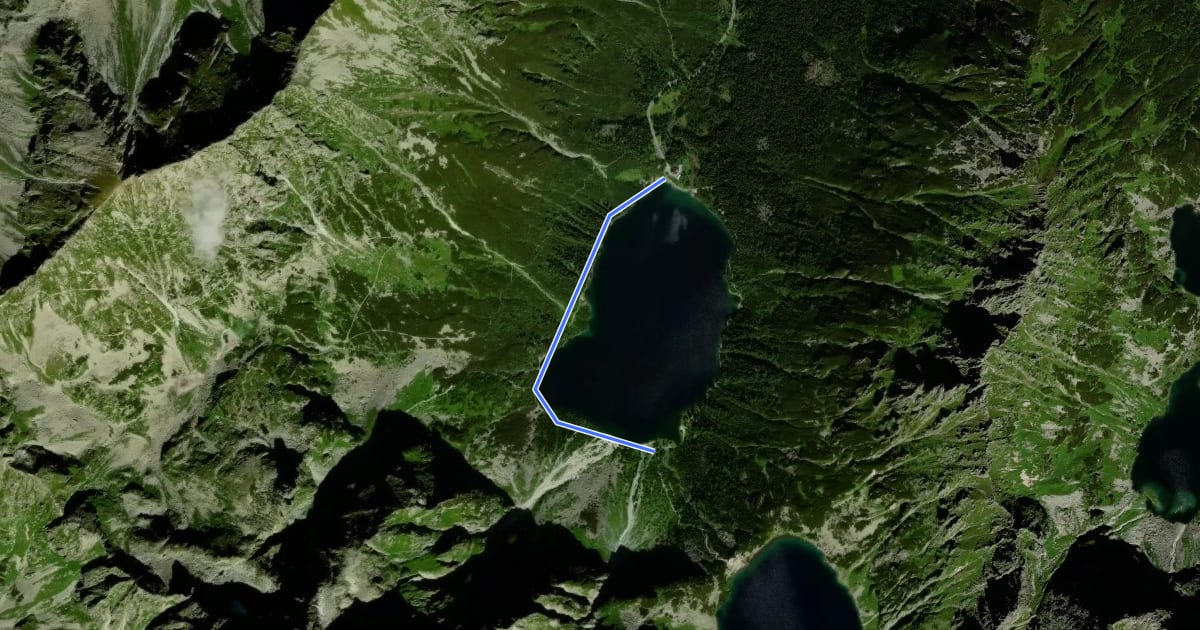 Маршрут Schronisko PTTK przy Morskim Oku - Morskie Oko (odcinek zachodni) на спутниковом снимке
