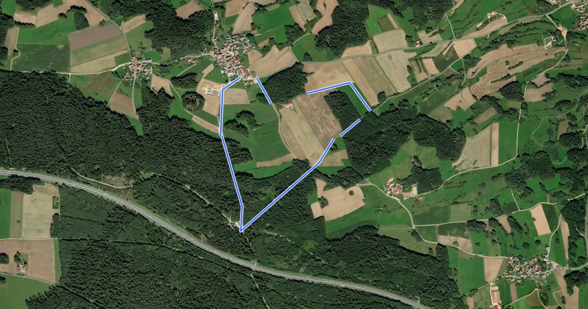 Маршрут Schußrundweg (4) на спутниковом снимке