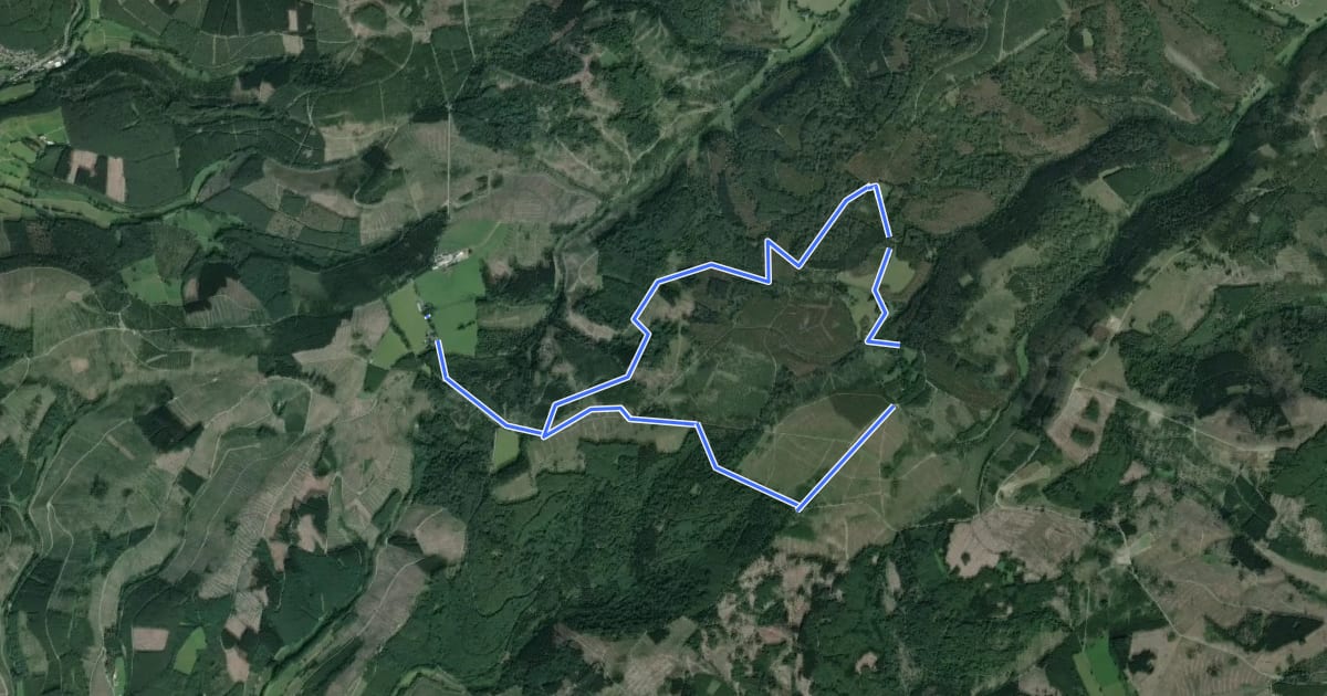 Маршрут Schulweg Rundweg A7 Lahntal-Lahnquelle-Eisenstraße на спутниковом снимке