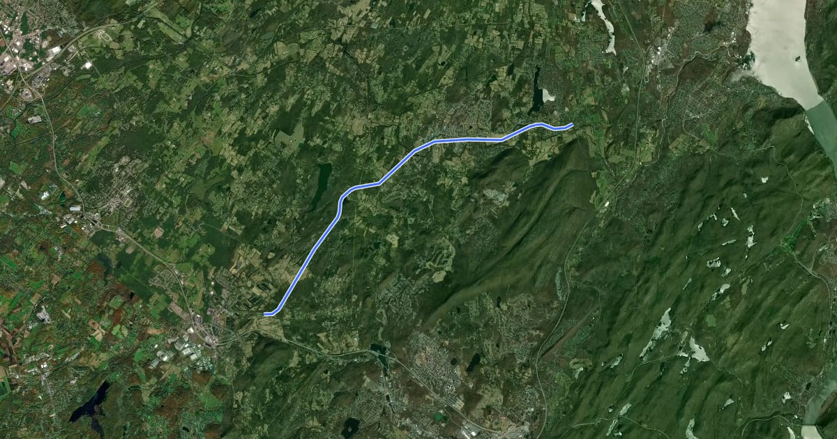 Маршрут Schunnemunk Rail Trail на спутниковом снимке