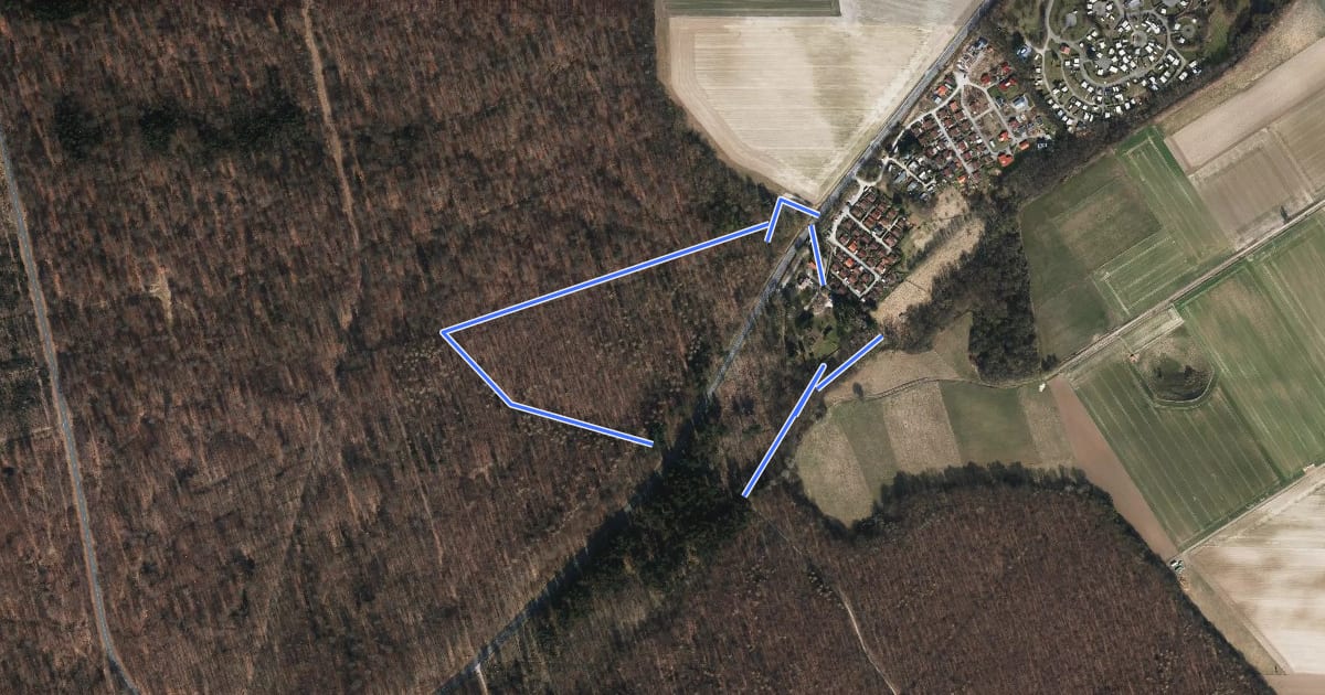 Маршрут Schunterquellenweg на спутниковом снимке