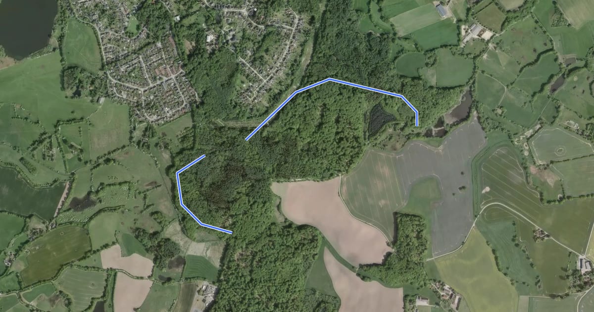 Маршрут Schusteracht Reitweg Alternativroute на спутниковом снимке