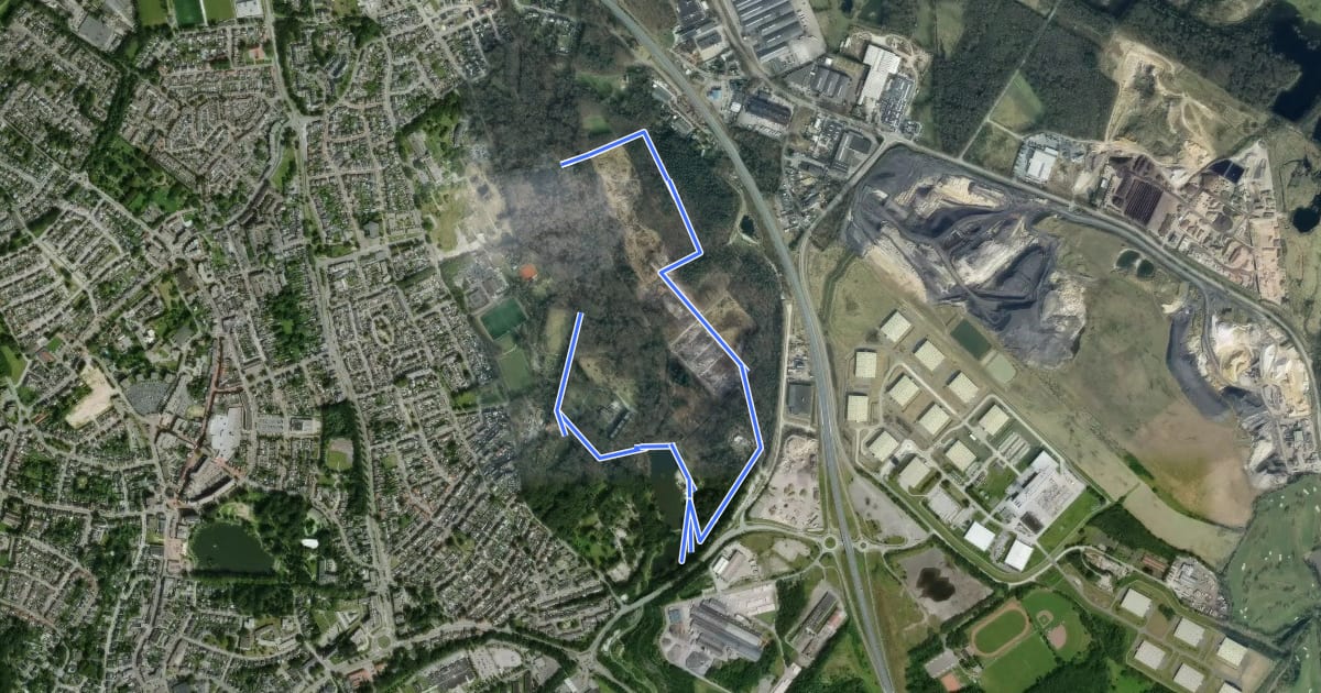 Маршрут Schutterspark bronnen route на спутниковом снимке